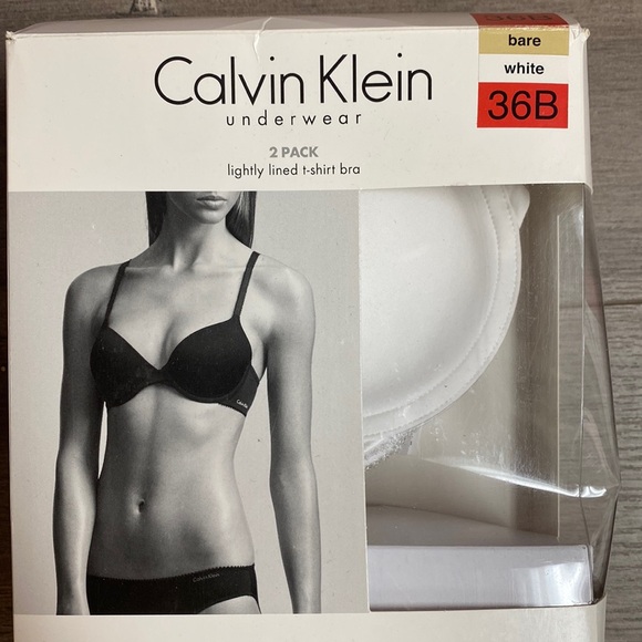 Calvin Klein 2 Pack Underwire Lightly Lined T-Shirt Bra 36B - Picture 1 of 7